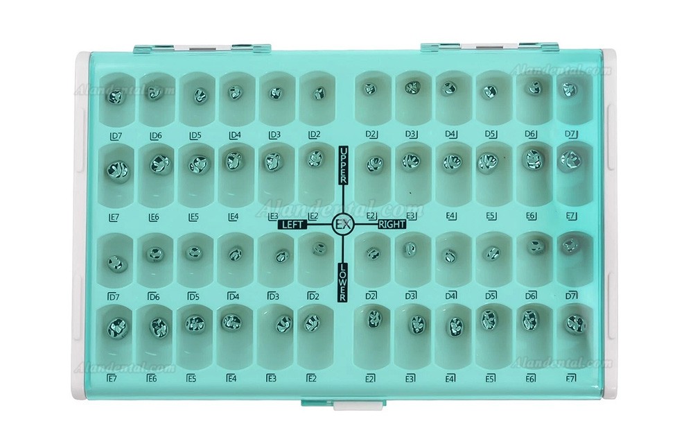 48Pcs/Box Dental Kid Crown Preformed Metal Crown Stainless Steel Temporary Crown